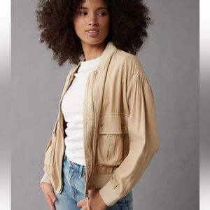 American Eagle Cropped Bomber Jacket (Small)